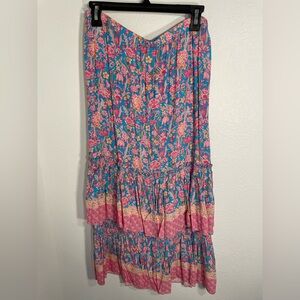 PLENTY BY TRACY REESE MEADOW TIERED MIDI SKIRT, Size S